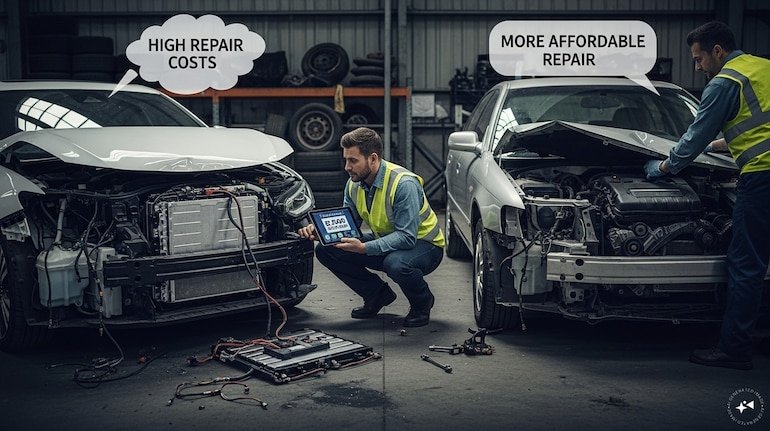 EV battery replacement cost after accident in India